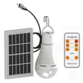 thumbnail image 1 of Bombilla LED recargable USB con gancho de clip, luces solares para acampar con control remoto, bombilla solar para acampar, caminar, interior, emergencia, 1 of 5