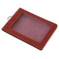 thumbnail image 1 of 2 Tarjetas Dobles De Cuero PU Estilo Vertical ID Business Badge Holders Brown Sunnimix Titular de la tarjeta de identificación para hombre, 1 of 4