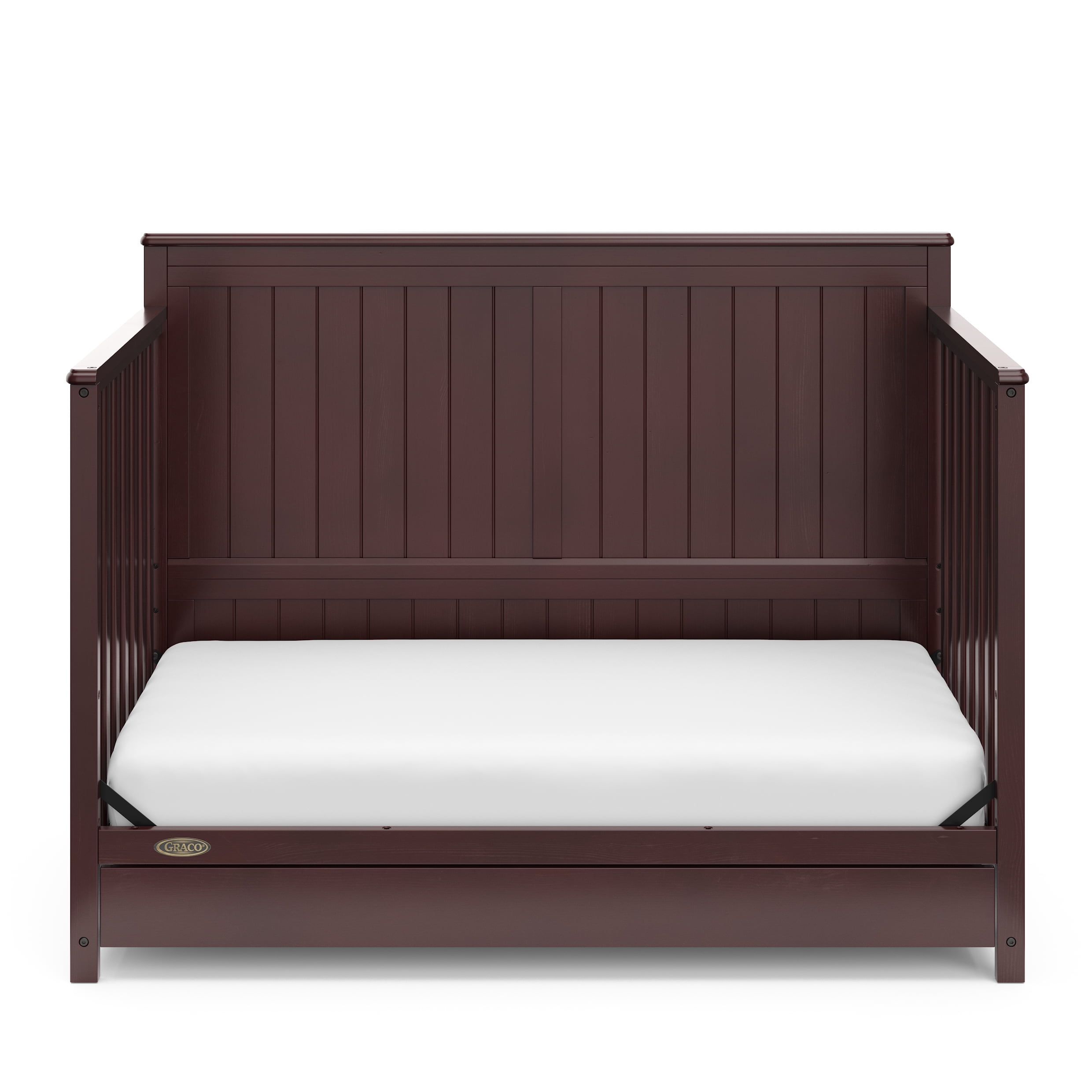 Graco Hadley 5-in-1 Convertible Crib with Drawer and Premium Crib & Toddler Mattress Bundle, Espresso