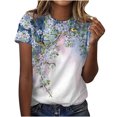 thumbnail image 2 of Pntutb - Camiseta de manga corta con estampado de cuello redondo para mujer, blusas sueltas informales Pntutb Pntutb-217, 2 of 6
