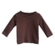 thumbnail image 1 of Laklulu Camiseta de Manga Larga para niños Camiseta de algodón con Cuello Redondo para niños Camisa de Fondo sólido（marrón）,90cm, 1 of 5