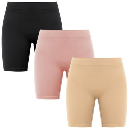 

Slip Shorts for Women 3 Pack Comfortable Seamless Smooth Slip Shorts for Under Dresses Underwear Boyshorts Buttlift Panty Anti Chafe Bike shorts