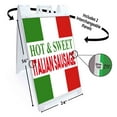 thumbnail image 2 of Hot & Sweet Italian Sausage (24" X 36") Deluxe A-Frame Signicade, Includes 2 Removable Panels & Stand, 2 of 4