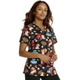thumbnail image 4 of Tooniforms Scrubs Top For Women V-Neck Print TF738, 4 of 7