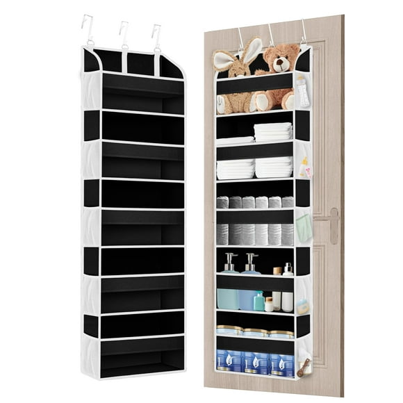 Organizador de puerta TAHAVICE, paquete de 2 con 5 bolsillos, 10 de malla