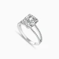 thumbnail image 2 of Aura Jewel 14K White Gold Plated Ring for Women's - 2.1Ct Cushion Cut Diamond Ring for Gift - Gorgeous Anniversary Gift - Split Shank Diamond Ring Women's - Latest Engagement Ring for Women's, 2 of 3