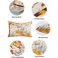 thumbnail image 5 of Fall Pillow Covers 20x12 Inch Set of 2, Autumn Pumpkin Maple Leaf Rustic Linen Decorative Lumbar Throw Pillow Covers, Burnt Orange Pillowcases for Patio Sofa Couch Bedroom Thanksgiving Decorations, 5 of 6