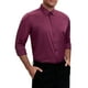 thumbnail image 4 of Camisas de vestir formales de color sólido de manga larga con cuello de punta para hombres INSPIRE CHIC color burdeos L, 4 of 6