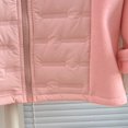 thumbnail image 5 of CPNG Girls Fleece Quilted Jacket Solid Color Stand Collar Full Zip Long Sleeve Jacket Spring Autumn Winter Lightweight Warm Outdoor Casual Coat, 5 of 8