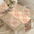 thumbnail image 2 of Ambesonne Checkered Table Runner & Placemats, Tartan in Orange Tones, Placemat 4 pcs + Runner 12"x72", Orange and White, 2 of 2