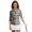 Gray Distressed US Flag Print, variant on HUIACONG Horse Racing Design Womens 3/4 Sleeve Golf Shirts Fashionable Polyester Spandex Fabric with Quarter Zip Women's Golf Polo Shirts for Ladies