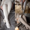 thumbnail image 5 of WTXUE Thigh High Stockings, Women's Cable Knitted Thigh High Socks Extra Long Winter Warm Over Knee High Boot Stockings Leg Warmers, Grey, 5 of 6