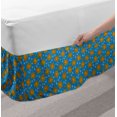 thumbnail image 2 of Mystic Bed Skirt, Repetitive Pattern of Sun and Moon with Face and Stars, Elastic Bedskirt Dust Ruffle Wrap Around for Bedding Decor, 4 Sizes, Azure Blue Dark Yellow, by Ambesonne, 2 of 2