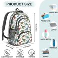 thumbnail image 5 of Dinosaur and Text White Pattern Backpack for School, Cute School Bag with Adjustable Shoulder Straps and Padded Back, 16.9"x12.6"x5.9", 5 of 5