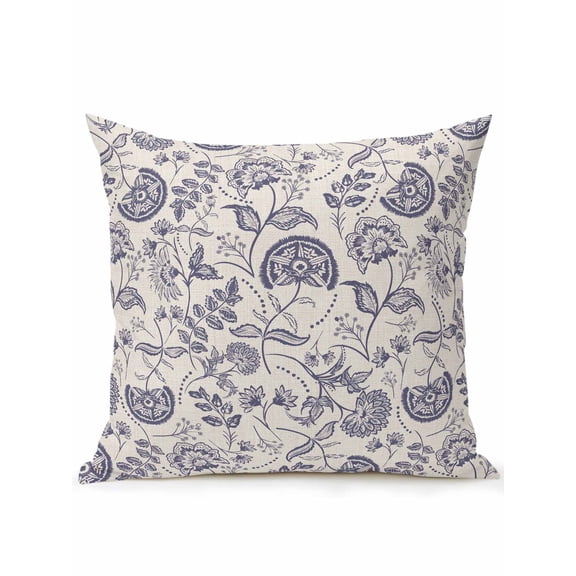 1 Pack Outdoor Throw Pillow, Vintage Spring Floral Waterproof Pillow with Insert Included, Farmhouse Botanical Decorative Accent Cushion Sofa Pillows for Patio Porch, 18 x 18 In