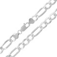 thumbnail image 1 of Solid Sterling Silver Figaro Link Diamond-Cut Pave .925 ITProLux Necklace Chains 3MM - 10.5MM, 16" - 30", Silver Chain for Men & Women, Made In Italy, Next Level Jewelry, 1 of 4