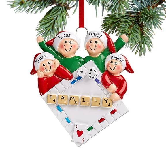 Game Night Family of 4 Ornament