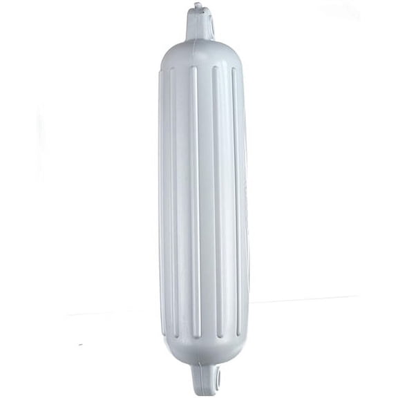 Attwood 9355D1 Softside Ribbed Boat Fender, 22" Length x 5" Dia, White