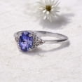 thumbnail image 3 of Natural Tanzanite Ring 925 Sterling Silver Wedding Ring Art Deco Cluster Diamond Jewelry Blue Gemstone Ring Birthday Gift for Her, 3 of 4