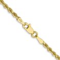 thumbnail image 5 of Auriga Fine Jewelry 10K Yellow Gold 2.25 mm Diamond-cut Rope Chain Necklace for Women 28", 5 of 7