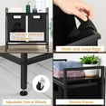 thumbnail image 2 of Modern Rolling Laundry Basket Organizer Laundry Hamper Cart with Storage Shelf, 2 of 7