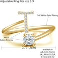 thumbnail image 2 of GHSDFBB Initial Letter Ring for Women Girls Gold Stackable Alphabet Rings with Initial Adjustable Crystal Inlaid Initial Rings Bridesmaid Gift, 2 of 6