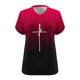 thumbnail image 3 of Camisetas de Verano para Mujeres con Cuello en V de Manga Corta Camiseta Deportiva de Impresión de Pascua, Camiseta Ligera de Base de Algodón de Imitación para el Hogar, Diario Y Desgaste, 3 of 3