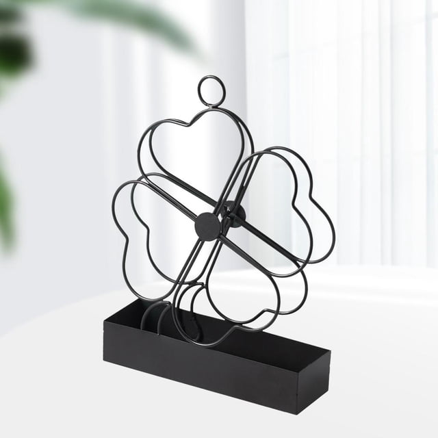 Soporte de bobina de de hierro, carrete repelente de a prueba de fuego, quemador de , colector de cenizas, adorno de estatua Hojas negras Soledad Soporte de bobina de
