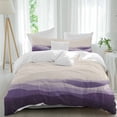thumbnail image 2 of Purple Beige Ombre Bedding 3 Piece Duvet Cover Set Full Size, Minimalist Ocean Waves Linen Soft Microfiber Comforter Cover with Zipper Closure & Pillowcases, Wrinkle & FadeResistant Quilt Cover, 2 of 9