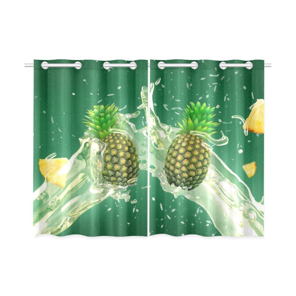 MKHERT Fresh Pineapple Window Curtain Kitchen Curtains Window