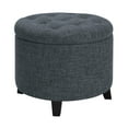 thumbnail image 2 of Convenience Concepts Designs4Comfort Round Storage Ottoman, Stormy Gray Fabric, 2 of 6