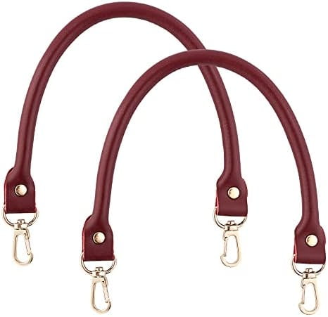 2pcs 15.7 Inches Leather Replacement Handles Purses Straps Handbags Shoulder Bag Strap with 0.6' Swivel Lobster Buckles