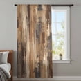 thumbnail image 3 of Brown Abstract Sheer Curtains 45" Long, Vintage Geometric Gradient Oil Painting Modern Light Filering Curtains, Breathable Simi Curtain Privacy Drapes for Kitchen Bathroom Small Window Treatment, 3 of 9