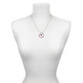 thumbnail image 3 of Delight Jewelry Silvertone Small Long Hot Pink Heart Hockey Ring Charm Necklace, 18", 3 of 4