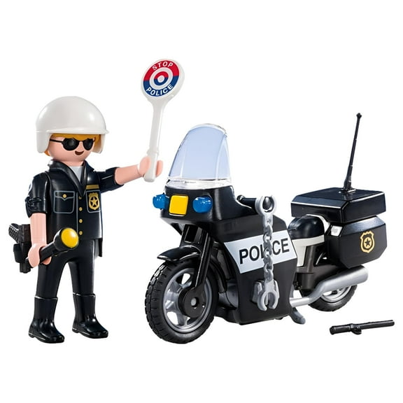 PLAYMOBIL City Action Police Carry Motorcycle Play Vehicle Playset, for children 4 years and older.