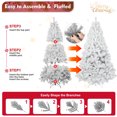 thumbnail image 7 of Mayhihi 5 FT White Unlit Artificial Christmas Pine Tree, Xmas Tree Holiday Party Decoration with Sturdy Metal Stand, Full 498 Branch Tips for Indoor and Outdoor, 7 of 7
