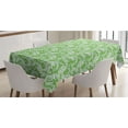 thumbnail image 1 of Floral Tablecloth, Hand Drawn Summer Theme Depiction of Pinnate Leaves in Repeated Pattern, Rectangle Satin Table Cover for Dining Room and Kitchen, 60" X 84", Lime Green and White, by Ambesonne, 1 of 2