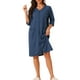 thumbnail image 1 of Pijamas de Día de la Madre INSPIRE CHIC para mujeres, bata de spa de 3/4 de mangas, ropa de casa, batas con cremallera, color azul, 1 of 6
