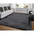 thumbnail image 5 of Feizy Luxe Velour Modern Solid, Taupe/Black, 3' x 5' Shaped Shaped Rug Sheen Fade Resistant Casual Distressed Design Carpet for Living Dining Bed Room, 5 of 9