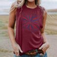thumbnail image 4 of Graphic Tank Tops, Summer 2024 Sleeveless 4th of July Shirts Women Crew Neck Casual Flag Sunflower Print Tanks (2XL, Wine 09), 4 of 4
