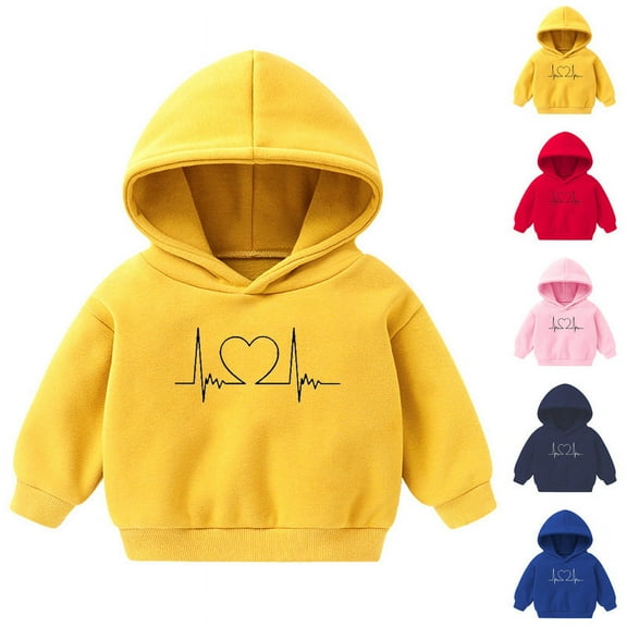 SROBPTY Child Boys Girls Top Print Hooded Crew Neck Long Sleeve Shirts for 1-8 Years