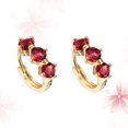thumbnail image 2 of MasteelfCA 1Pair Women Large Zircon Earrings Simple Diamond Ear Rings Jewelry Gift Decor (Gold), 2 of 7