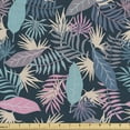 thumbnail image 1 of Botanical Upholstery Fabric by the Yard, Pastel Calm Tones Tropical Leaves Palm Hawaiian Jungle Vintage Illustration, Decorative Fabric for DIY and Home Accents, Pink Dark Blue by Ambesonne, 1 of 5