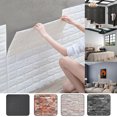 thumbnail image 4 of destyer Wallpaper 3D Brick Wall Sticker Foam TV Background Decal Self Adhesive Peel Sticker, 1pc, Type 8, 4 of 6
