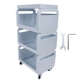 thumbnail image 2 of Stainless Steel Movable Utility Storage Organizer, Floor Standing Utility Carts with Caster Wheels for Kitchen Snack Spice Fruit, 2 of 7