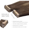 thumbnail image 3 of GFDYREE Extensions de Cheveux à Ruban WENNALIFE pour Femmes, 20 Pcs 50g 16 Pouces Balayage Brun Chocolat à Blond Miel Extensions de Cheveux à Ruban en Cheveux Humains Rallonge Cheveux Humain Lisse Invisible, 3 of 6