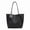 Black, variant on Intrecciato Weave PU Tote Bag with Silk Scarf, Large Capacity Shoulder Purse for Women, Coffee Brown