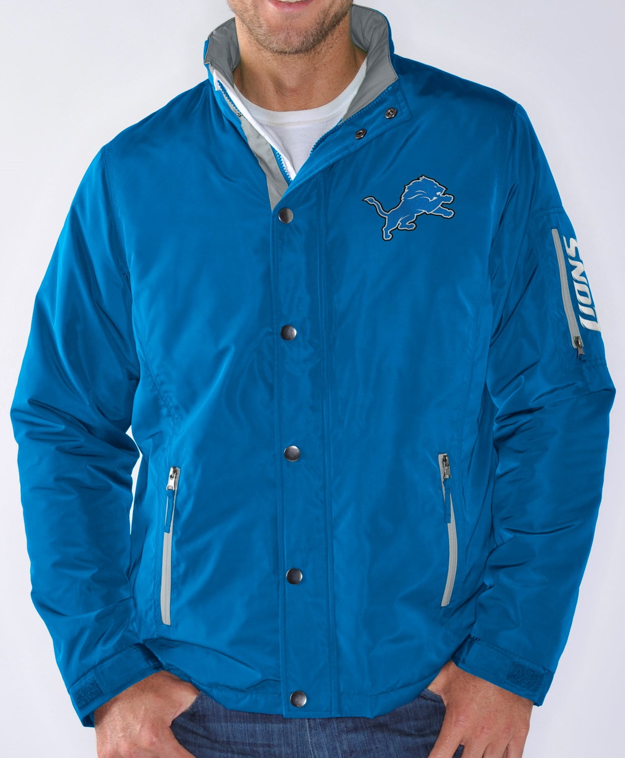Detroit Lions NFL G-III "Sack" Full Zip Concealed Hood Polyfill Jacket by G-III Sports