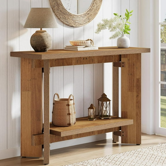 Tribesigns 41" Narrow Sofa Console Table with 2-Tier Storage Shelf