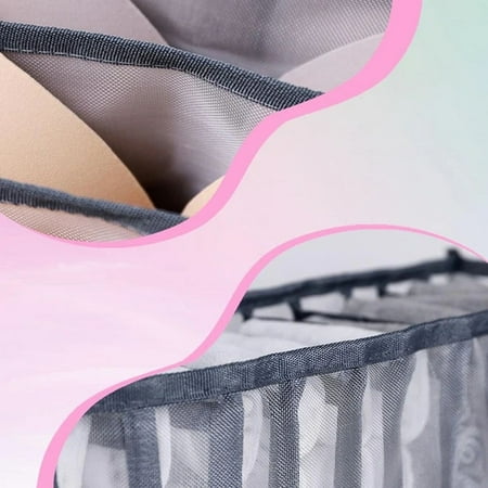 Mesh Folding Storage 6 Compartments Black Underwear Storage Box with Compartments Socks Bra Underpants Organizer Drawers Clearance Sale! Mbxmh Storage Case  1 Storage Bag with 6 Compartments